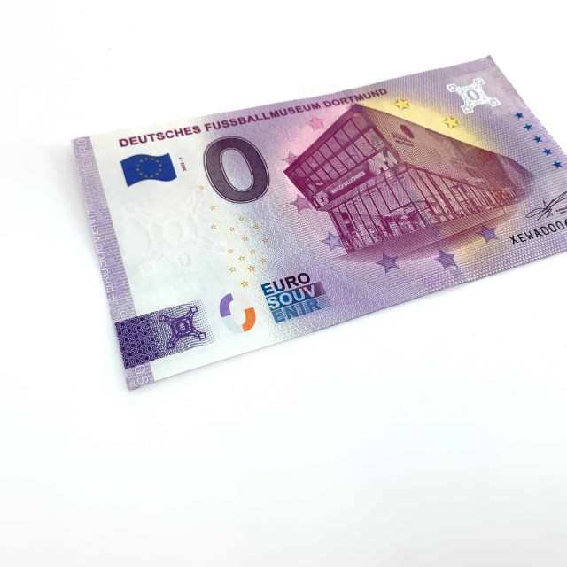 The 0-Euro-bank note<br>Football Museum Dortmund XEWA